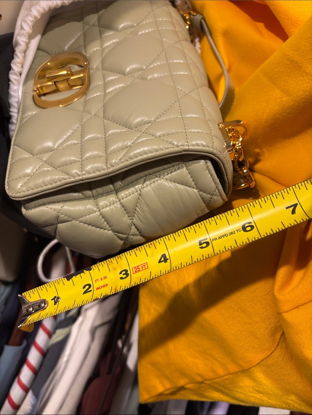 Dior Quilted Crossbody medium Bag in Sage Green with Gold CD Accent - Picture 7 of 15